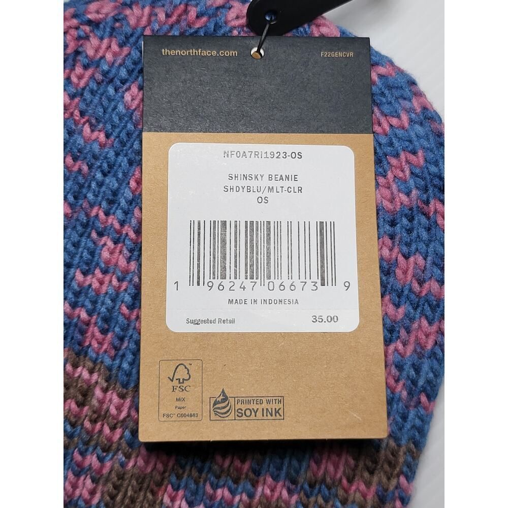 NWT THE NORTH FACE Crochet Shinsky Slouchy Beanie Shady Berry OSFA - Picture 3 of 12